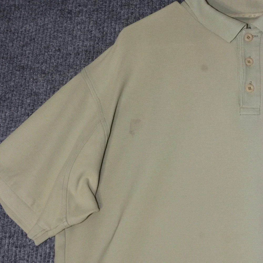 Simms‎ Polo Shirt Mens L Tan Short Sleeve Cotton 3XDRY Fishing Outdoor